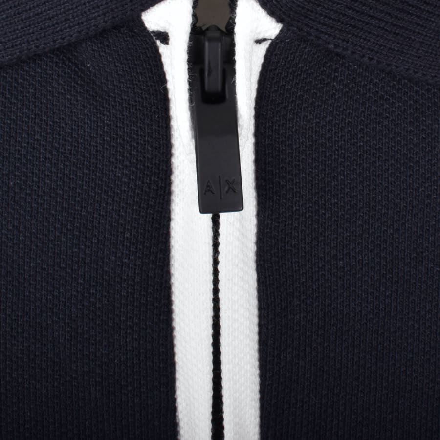 Armani Exchange Logo Tape Quarter-Zip Short Sleeve Polo